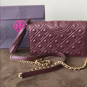 Authentic Tory Burch Wine Purse/Wallet Chain